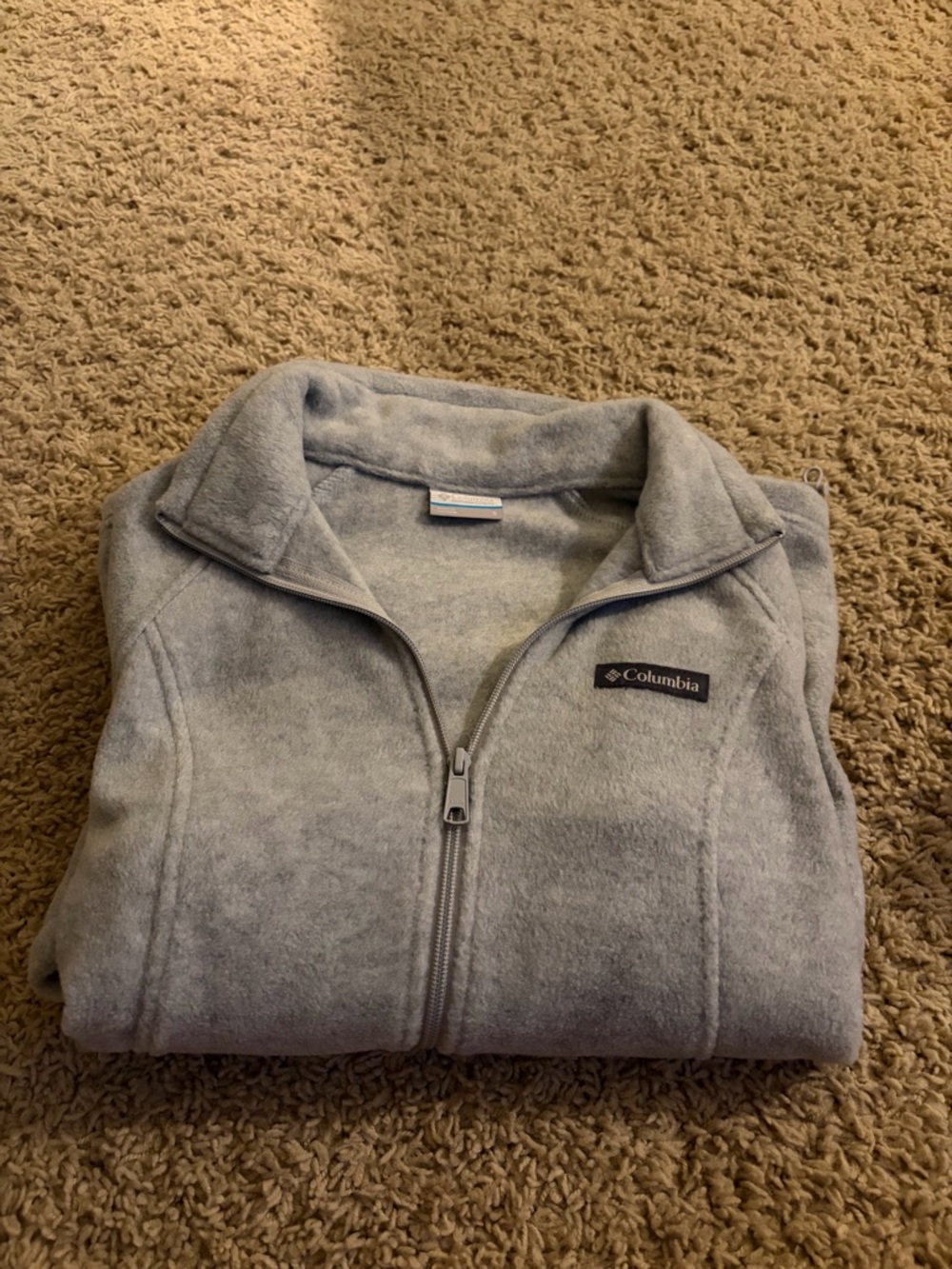 Columbia Gray Fleece Jacket with Logo Tag